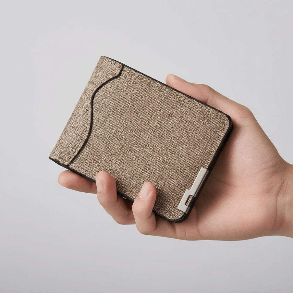 Travel Wallet Slim - Retro Canvas Short Wallet Metal Decoration