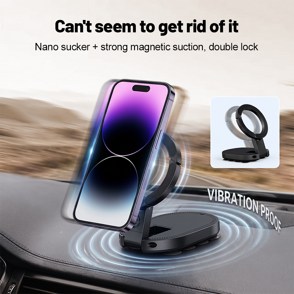 Travel Accessories And Gadgets - 360° Rotation 3‑In‑1 Suction Cup Magnetic