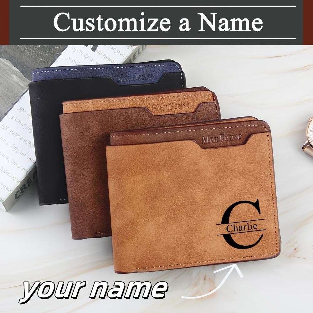 Travel Wallet Slim - Customized Name Luxury Male Short Wallet