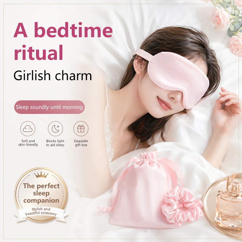 Eye Mask Sleep Travel - Double-Sided Silk Sleeping Eyeshade Light Blocking