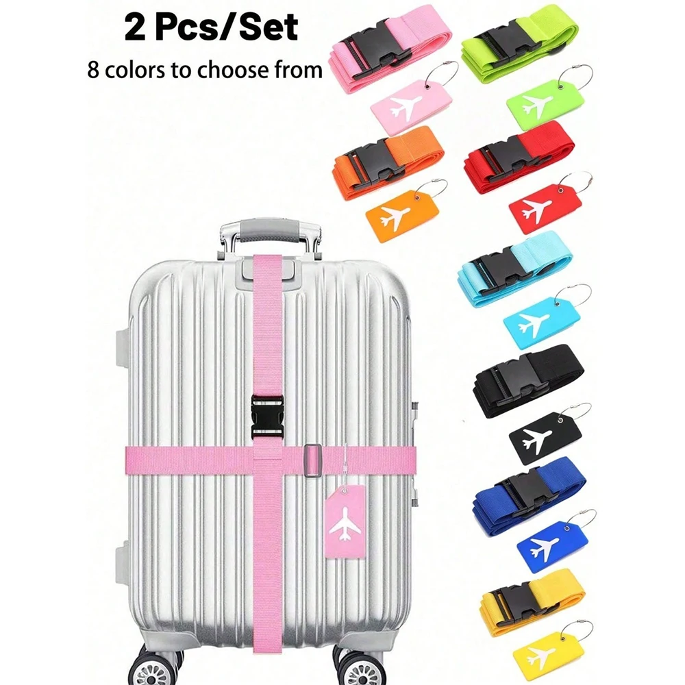 Travel Accessories International - Luggage Strap Set with Luggage Tag