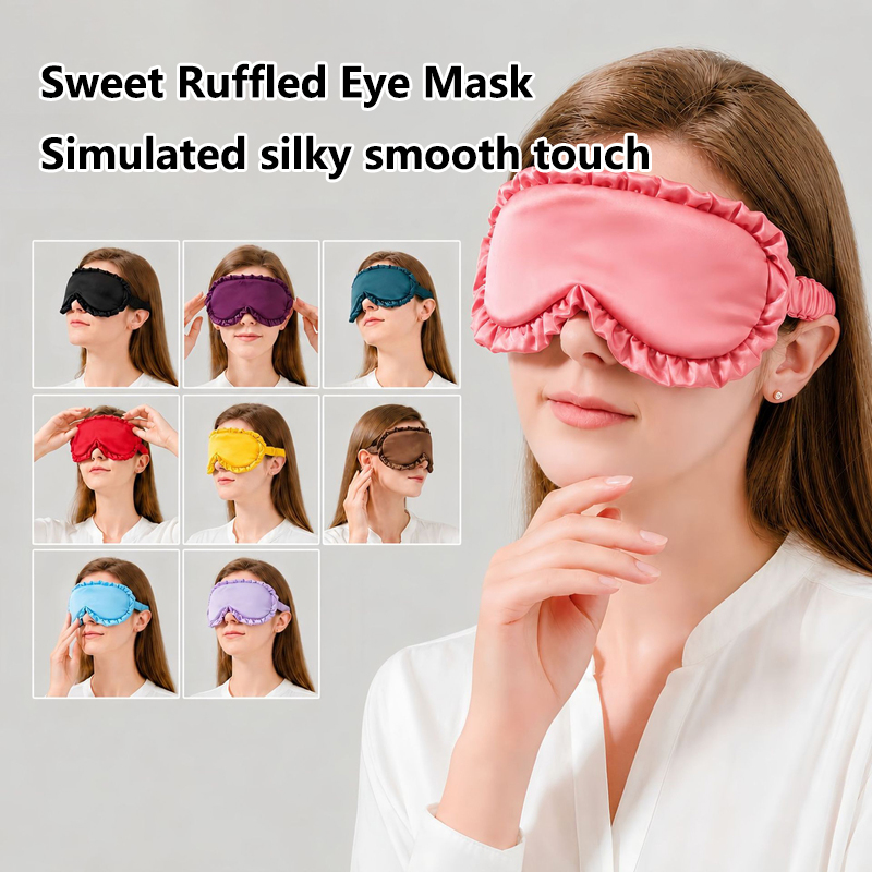 Eye Mask Sleep Travel - Fashion Solid Imitation Silk Eye Mask,