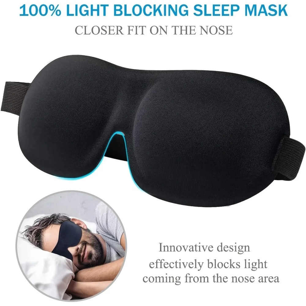 Eye Mask Sleep Travel - 3D Sleep Mask Blindfold Sleeping Aid