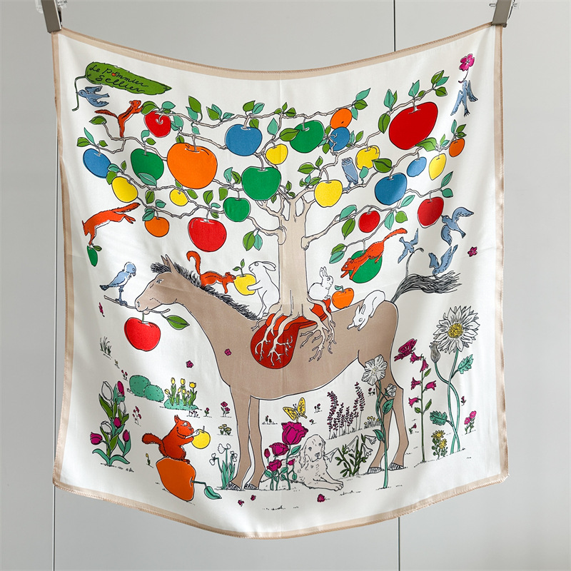 Travel Hair Accessories - Horse Silk Scarf Women Spring Summer