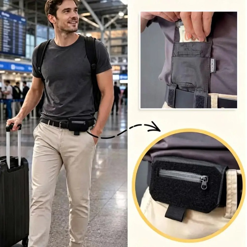 Travel Wallet Slim - Portable Waist Belt Wallet,Men Gift,Slim Hidden
