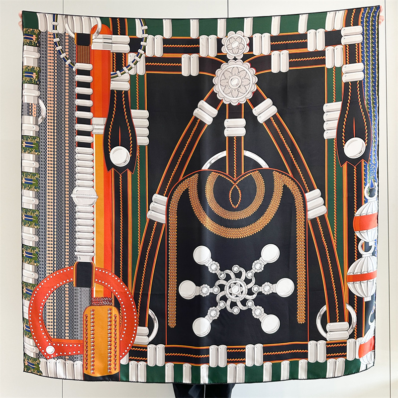 Saddle Print Silk Scarf Luxury - Travel Accessories For Women review and price