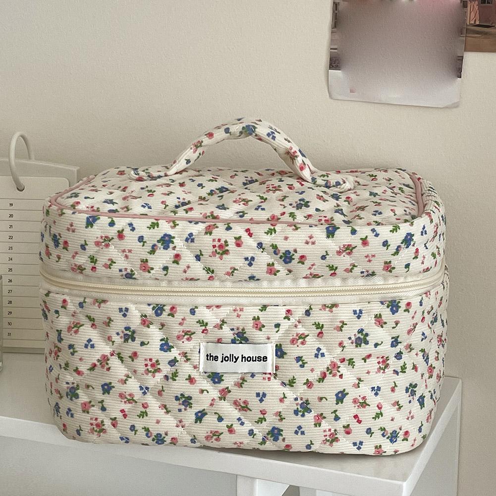 Vintage Floral Quilted Makeup  - Travel Accessories Box review and price