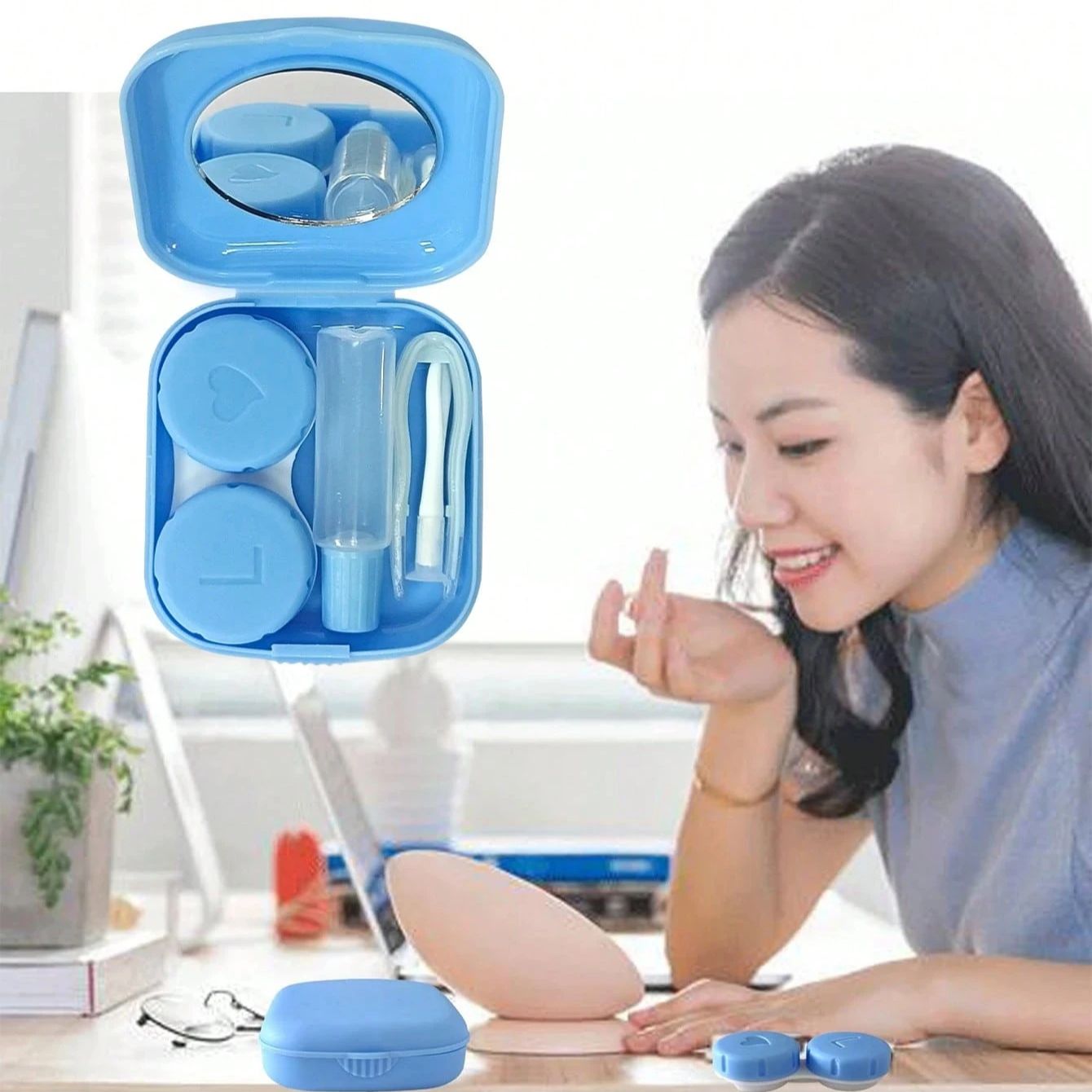Mini Contact Lenses Case Solid - Travel Accessories Gift Set review and price