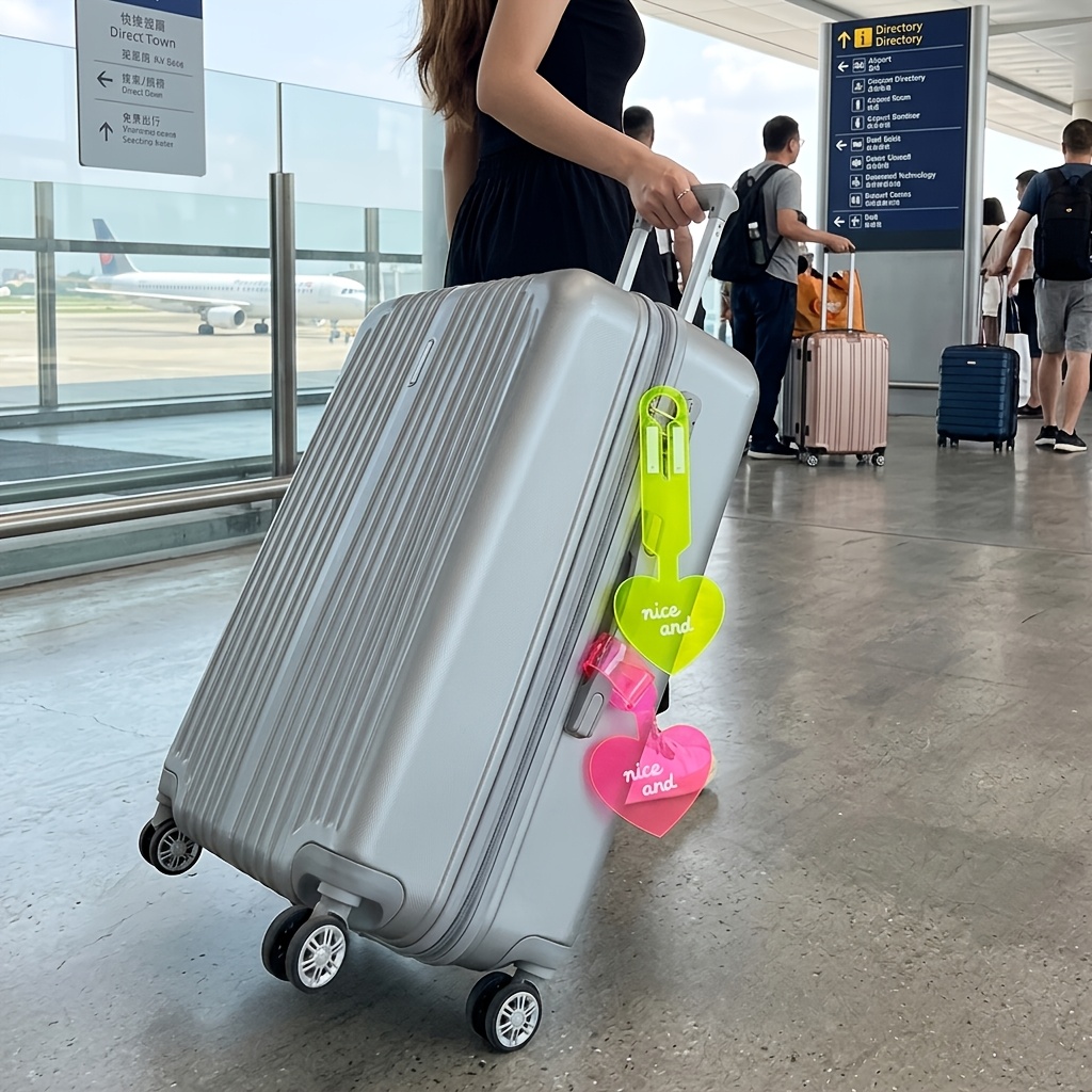 4pcs Fluorescent Heart Luggage - Travel Accessories International review and price