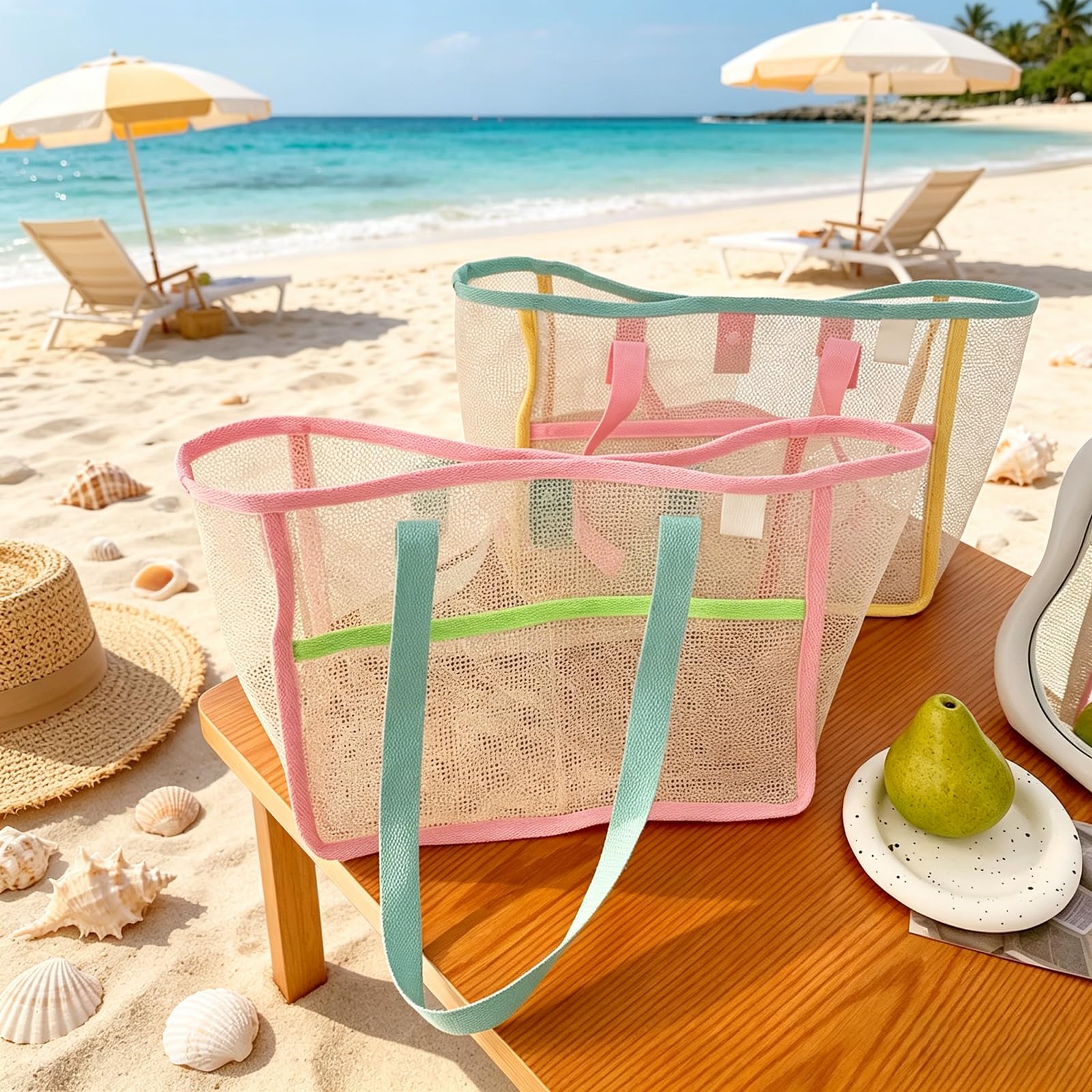 Beach Bags for Women Colorful  - Travel Accessories For Women review and price