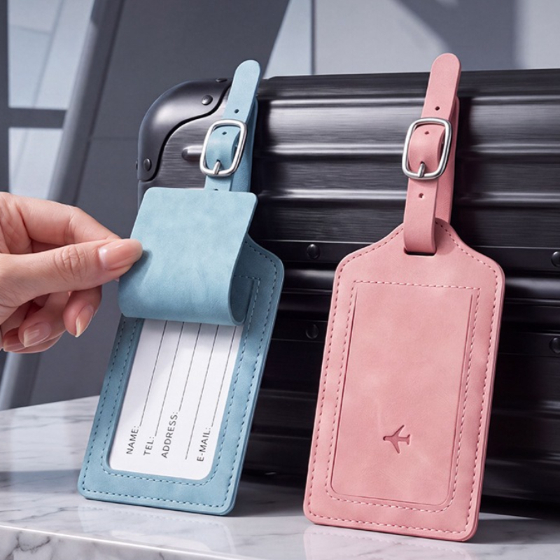 1PC PU Leather Luggage Tag Wom - Travel Accessories Name review and price