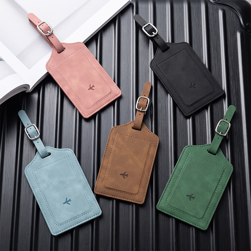 1PC PU Leather Luggage Tag Wom - Travel Accessories Name review and price