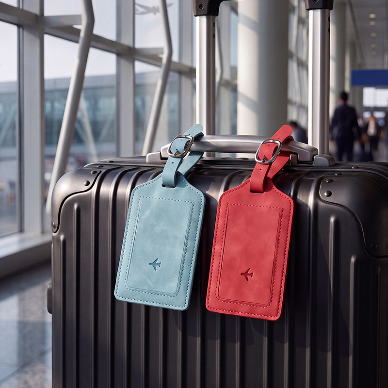 1PC PU Leather Luggage Tag Wom - Travel Accessories Name review and price