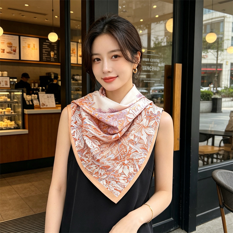 Soft Silk Scarf Women Square B - Travel Accessories For Women review and price