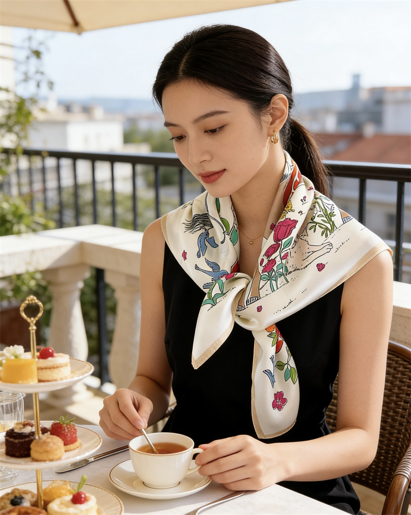 Horse Silk Scarf Women Spring  - Travel Hair Accessories review and price