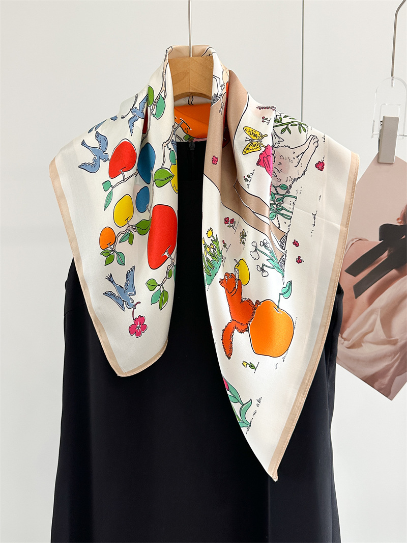 Horse Silk Scarf Women Spring  - Travel Hair Accessories review and price